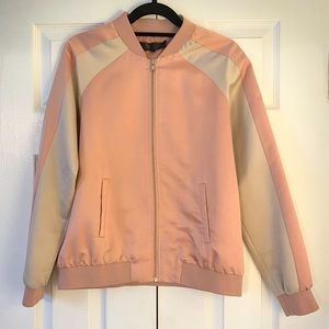 Pink Satin Bomber Jacket